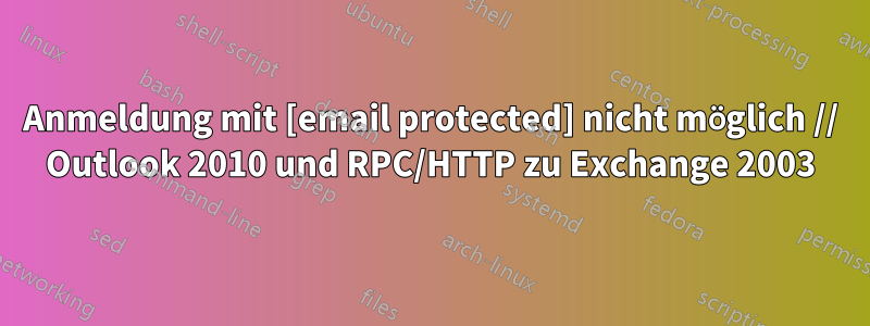 Anmeldung mit [email protected] nicht möglich // Outlook 2010 und RPC/HTTP zu Exchange 2003