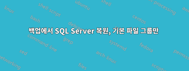 백업에서 SQL Server 복원, 기본 파일 그룹만