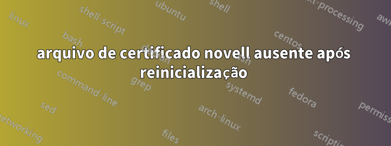 arquivo de certificado novell ausente após reinicialização