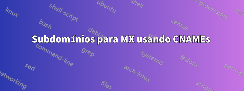 Subdomínios para MX usando CNAMEs