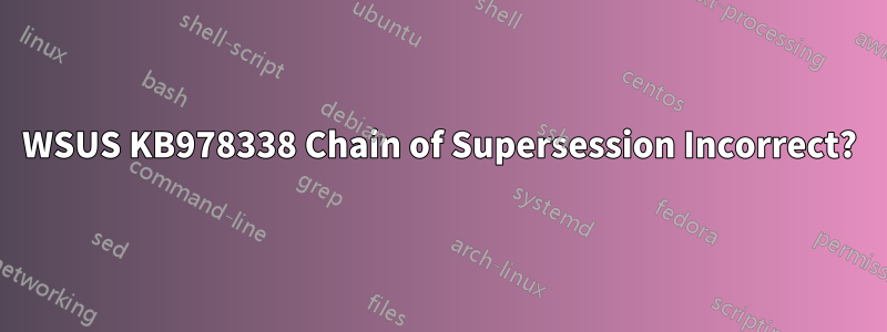 WSUS KB978338 Chain of Supersession Incorrect?