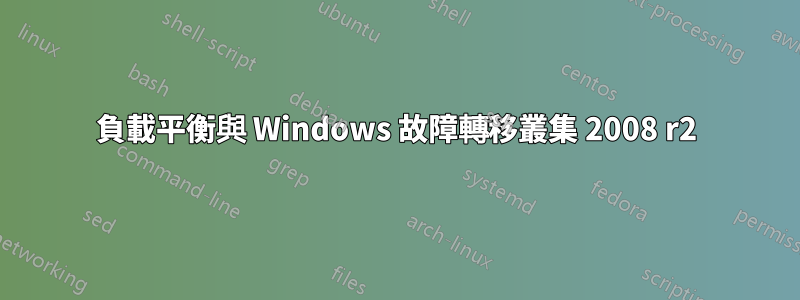 負載平衡與 Windows 故障轉移叢集 2008 r2