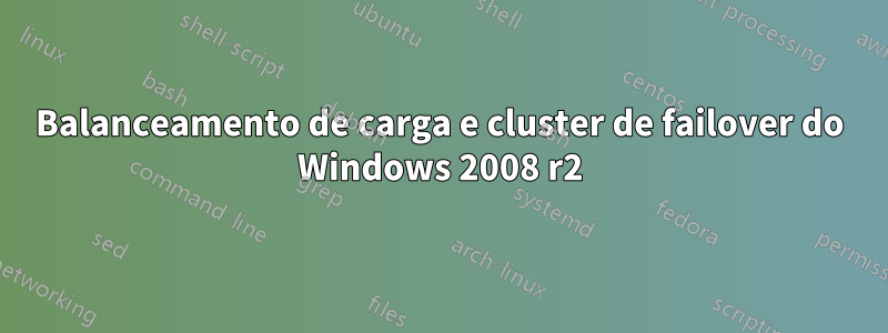 Balanceamento de carga e cluster de failover do Windows 2008 r2