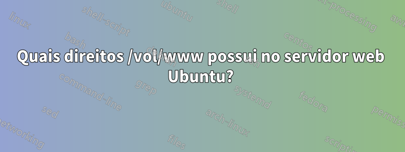 Quais direitos /vol/www possui no servidor web Ubuntu?