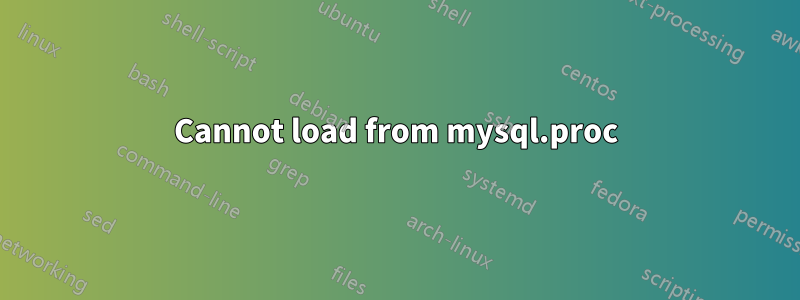 Cannot load from mysql.proc