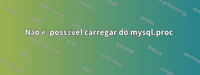 Não é possível carregar do mysql.proc