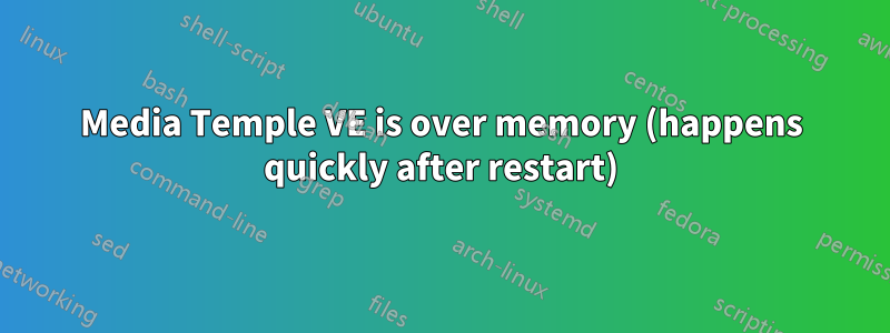 Media Temple VE is over memory (happens quickly after restart)