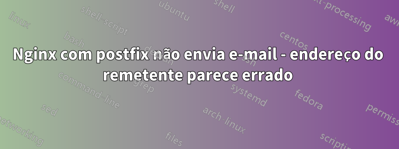 Nginx com postfix não envia e-mail - endereço do remetente parece errado