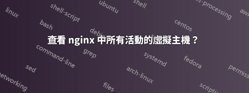 查看 nginx 中所有活動的虛擬主機？