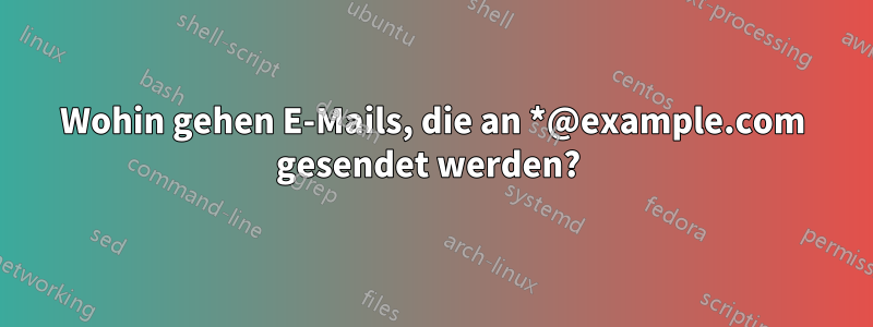 Wohin gehen E-Mails, die an *@example.com gesendet werden? 