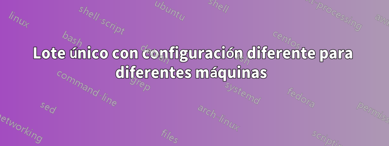 Lote único con configuración diferente para diferentes máquinas 