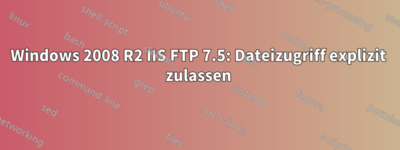 Windows 2008 R2 IIS FTP 7.5: Dateizugriff explizit zulassen