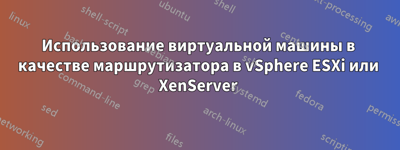 Использование виртуальной машины в качестве маршрутизатора в vSphere ESXi или XenServer