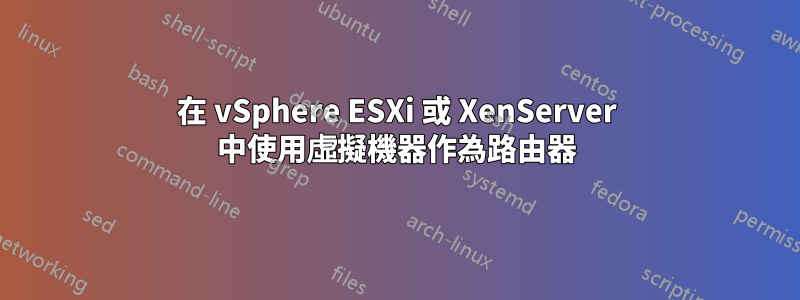 在 vSphere ESXi 或 XenServer 中使用虛擬機器作為路由器