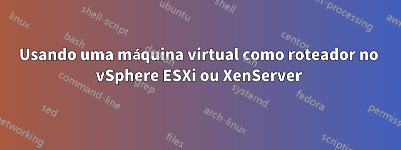 Usando uma máquina virtual como roteador no vSphere ESXi ou XenServer