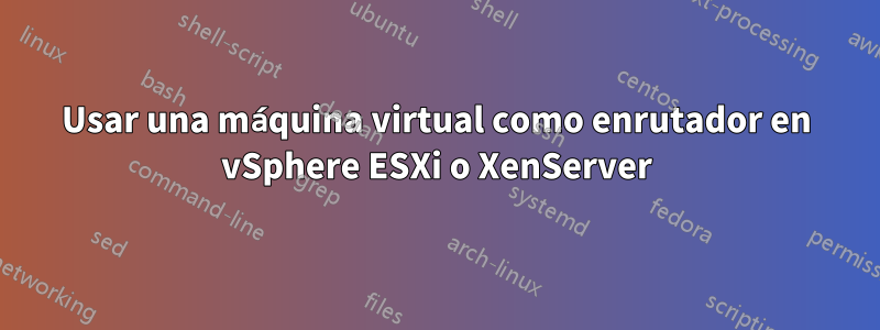 Usar una máquina virtual como enrutador en vSphere ESXi o XenServer