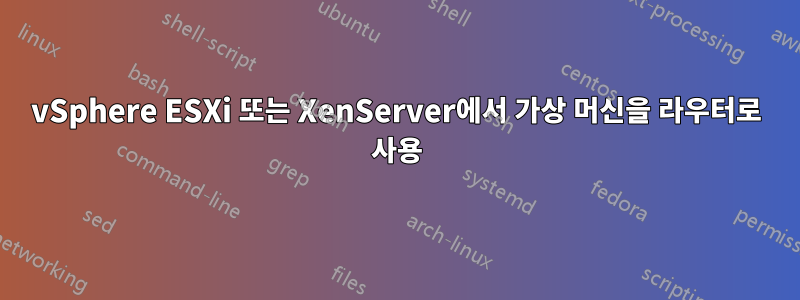 vSphere ESXi 또는 XenServer에서 가상 머신을 라우터로 사용