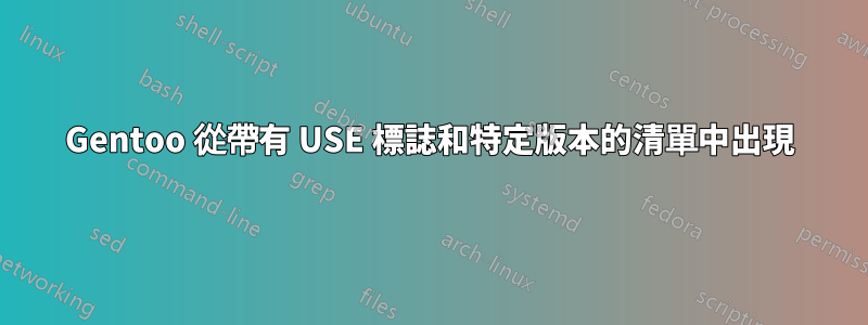 Gentoo 從帶有 USE 標誌和特定版本的清單中出現