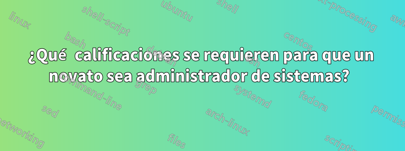 ¿Qué calificaciones se requieren para que un novato sea administrador de sistemas? 