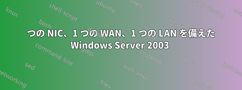 2 つの NIC、1 つの WAN、1 つの LAN を備えた Windows Server 2003