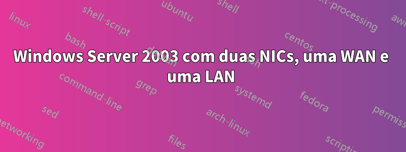 Windows Server 2003 com duas NICs, uma WAN e uma LAN