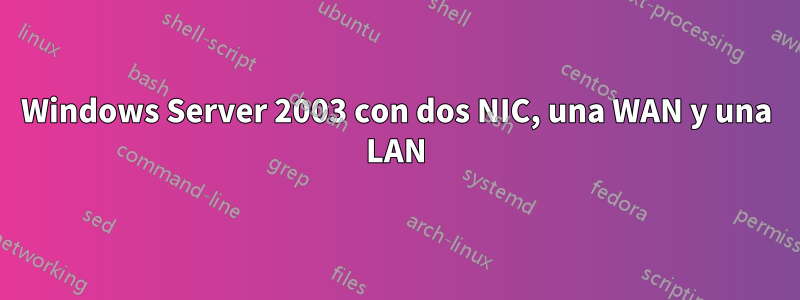 Windows Server 2003 con dos NIC, una WAN y una LAN