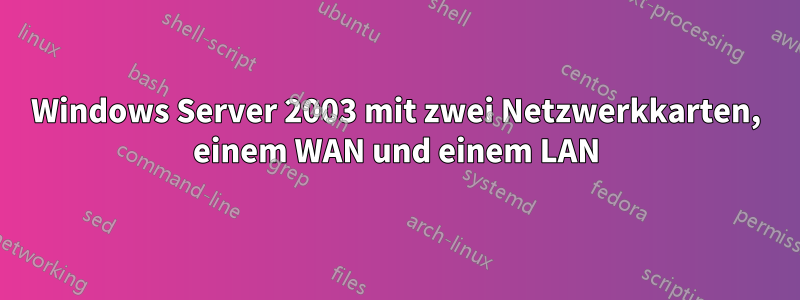 Windows Server 2003 mit zwei Netzwerkkarten, einem WAN und einem LAN