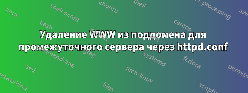 Удаление WWW из поддомена для промежуточного сервера через httpd.conf