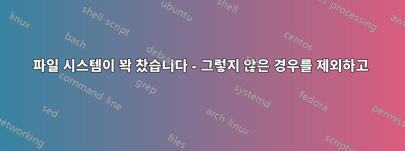 파일 시스템이 꽉 찼습니다 - 그렇지 않은 경우를 제외하고