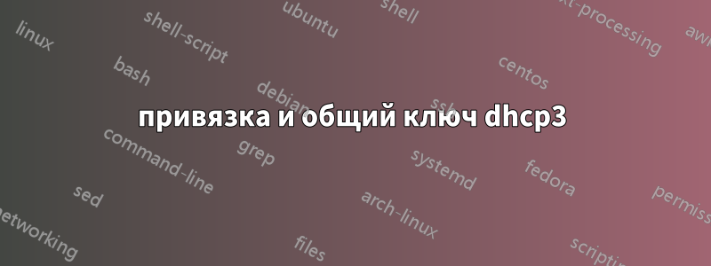 привязка и общий ключ dhcp3