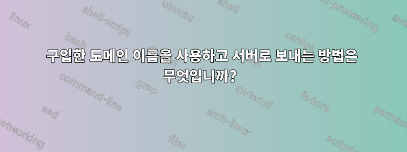 구입한 도메인 이름을 사용하고 서버로 보내는 방법은 무엇입니까? 