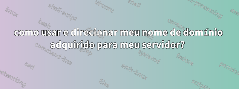 como usar e direcionar meu nome de domínio adquirido para meu servidor? 