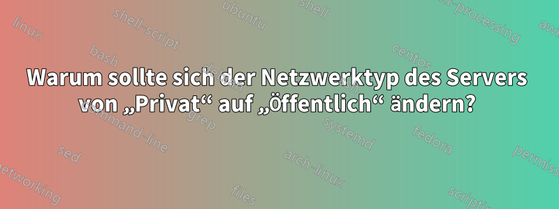 Warum sollte sich der Netzwerktyp des Servers von „Privat“ auf „Öffentlich“ ändern?