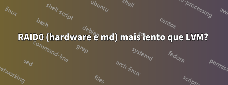 RAID0 (hardware e md) mais lento que LVM?