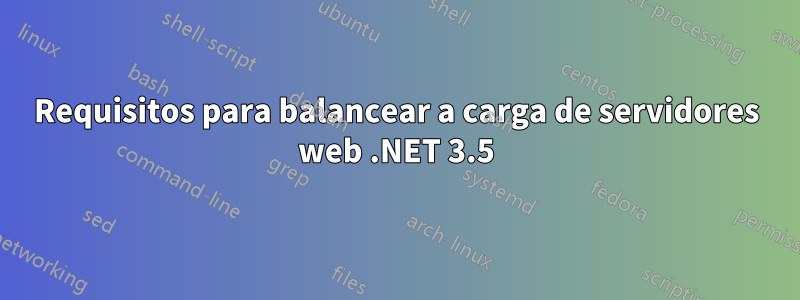 Requisitos para balancear a carga de servidores web .NET 3.5