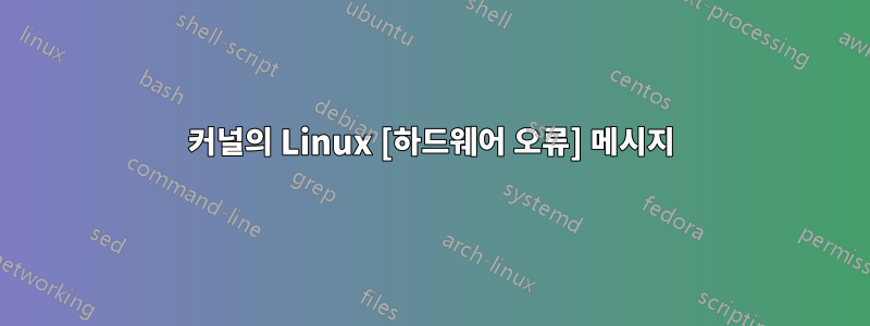 커널의 Linux [하드웨어 오류] 메시지