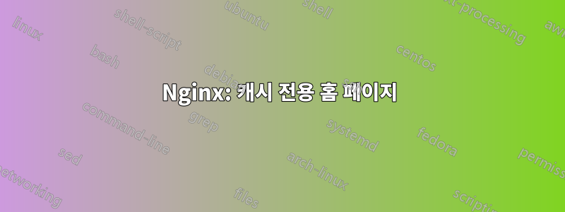 Nginx: 캐시 전용 홈 페이지