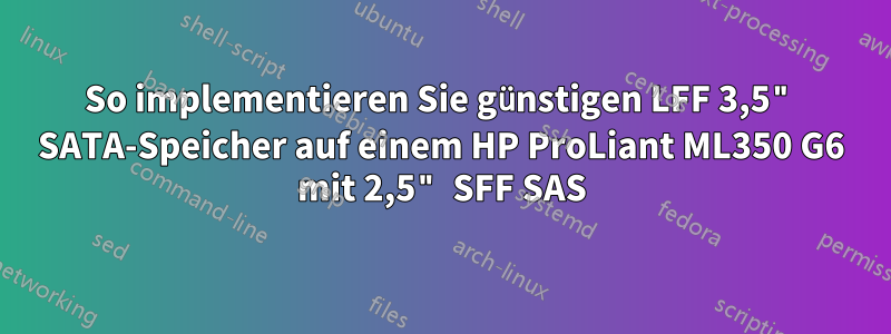 So implementieren Sie günstigen LFF 3,5" SATA-Speicher auf einem HP ProLiant ML350 G6 mit 2,5" SFF SAS