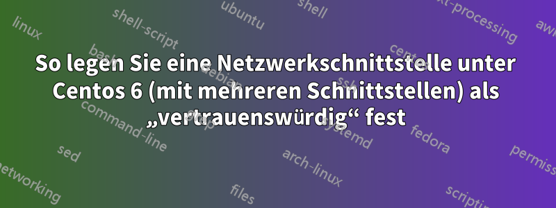 So legen Sie eine Netzwerkschnittstelle unter Centos 6 (mit mehreren Schnittstellen) als „vertrauenswürdig“ fest