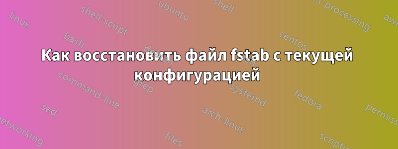 Как восстановить файл fstab с текущей конфигурацией