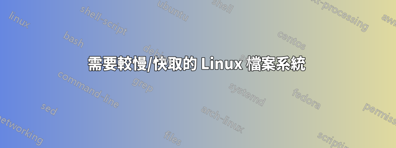 需要較慢/快取的 Linux 檔案系統