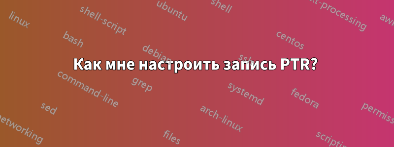 Как мне настроить запись PTR?