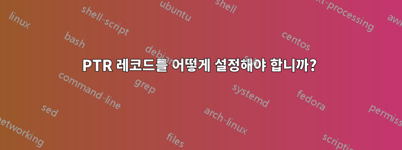 PTR 레코드를 어떻게 설정해야 합니까?