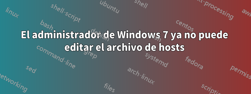 El administrador de Windows 7 ya no puede editar el archivo de hosts