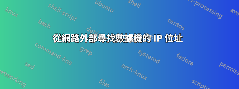 從網路外部尋找數據機的 IP 位址 