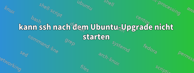 kann ssh nach dem Ubuntu-Upgrade nicht starten