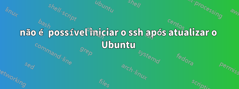 não é possível iniciar o ssh após atualizar o Ubuntu