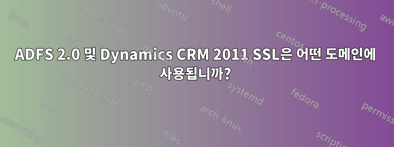 ADFS 2.0 및 Dynamics CRM 2011 SSL은 어떤 도메인에 사용됩니까?