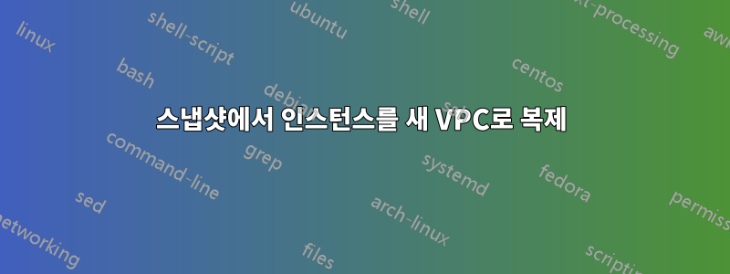 스냅샷에서 인스턴스를 새 VPC로 복제