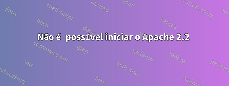 Não é possível iniciar o Apache 2.2